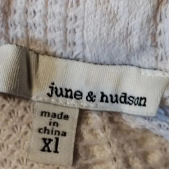 June & Hudson Cable Knit Sweater Cream Colored Size XLarge - Picture 4 of 9